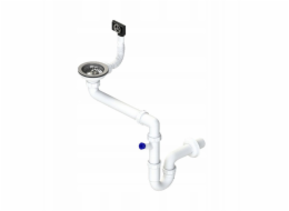 Tycner Sifon dřezu Instadrain fi 90 mm trubkový, 1komorový, prostorově úsporný, s vývodem pro pračku/myčku 2656