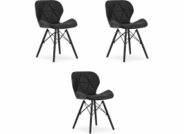 Leobert Židle LAGO ekokůže - černá / černé nohy x 3