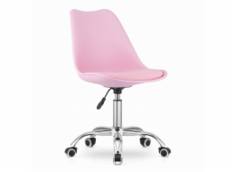 Leobert Moderní otočné křeslo ALBA z ekokůže růžové barvy