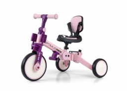 Dětská tříkolka 5v1 Milly Mally Optimus Max s vodící tyčí pink