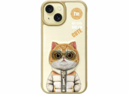 Wirewin Pouzdro Nimmy pro iPhone 15 6.1 khaki Cool&Cute 2.0 Cat