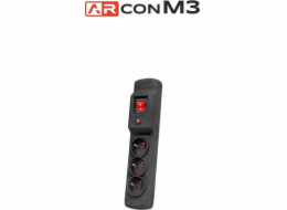 Orno Přepěťová ochrana Armac ARcon M3, 3 zásuvky, 5 m, černá
