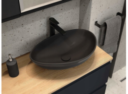 Cersanit UMYVADLO NA DESKNÍ DESKU MODUO 55 NEPRAVIDELNÉ ANTRACITOVÉ, MAT BOX