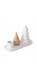 Home Styling Collection Jednoduchý svícen NEVIA, vánoční stromky z kamene a porcelánu