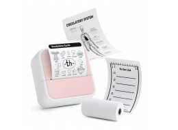 LoveInstant Bluetooth termální tiskárna pro fotografie, samolepky, poznámky, štítky 53 mm 203 dpi / S1 / růžová