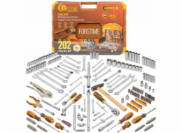 Forcekraft Sada nářadí 1/4, 3/8 a 1/2, 202 dílů. (6stranný) (6–32 mm)