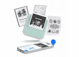LoveInstant Bluetooth termální tiskárna pro fotografie, samolepky, poznámky, štítky 53 mm 203 dpi / S1 / zelená