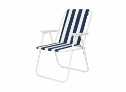 Dedra Skládací kempingová plážová židle 52x58x72cm bílo-tmavomodrá