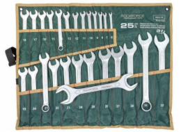 Rockforce Sada 25 otevřených klíčů. (6-32 mm) + 1 plochý klíč 36x41 mm na plátně