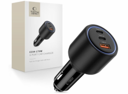 Tech-Protect Autonabíječka CC04 se 3 porty PD175W, černá