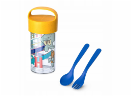 Koziol 500ml nádoba/lahev s příbory Buddy Snack SpongeBob, KOZIOL