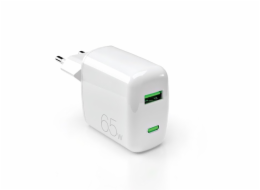 Puro Nabíječka 65W GaN USB-A USB-C do zásuvky - bílá