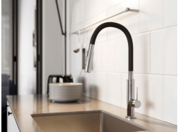 Ferro BZA43B-SET / ZUMBA SLIM II 2F / ELASTICKÁ UMYVADLOVÁ BATERIE CHROMOVĚ-ČERNÝ VÝPUST + BARVA /