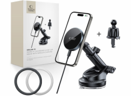 Tech-Protect Bezdrátová nabíječka MM15W-V5 s magnetickým držákem MagSafe do auta a na palubní desku a do větracího otvoru, 15 W, černá