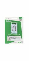 Yermos Dobíjecí baterie TCBEST R6 (AA) 650 mAh se zásuvkou typu C + kabel USB A na 2 x typ C, 2 ks