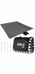 Nils NC2311 PIKNIKOVÁ DEKA BÍLO-ČERNÁ 200x200 CM PE + ALU CAMP