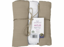 Multitex MUŠELOVÉ pleny, balení 3 kusů v krabičce, velikost 70x80