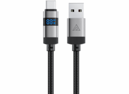 Acefast Kabel USB-A - USB-C s displejem 480Mb/s 66W 1,2m - černý Kabel USB-A - USB-C s displejem 480Mb/s 66W 1,2m - černý
