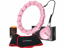HMS Sada hula hoopů s výstupky a závažím hhw02 růžový zeštíhlující pás br163 černý