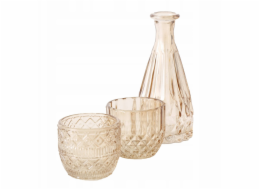Boltze Sada skleněných dekorací CHERIN, svícny a váza