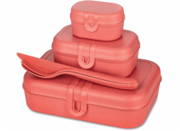 Koziol Svačinový box PASCAL READY, sada 3 nádob a příborů, KOZIOL