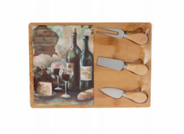 Excellent Houseware Sýrový talíř se sadou nožů, 30 x 21 cm