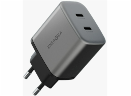 Energea Nabíječka do zásuvky Ampcharge GaN45 2xUSB-C PD/PPS/QC3.0 45W šedá