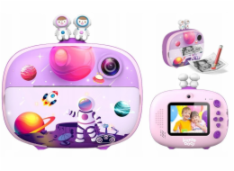 Atmosphera Okamžitý fotoaparát 20mp 1080p fotoaparát s objektivem, tiskárna selfie, tisk fotografií / P83 růžová