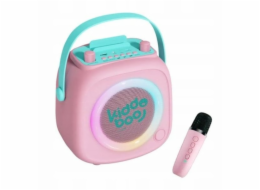 Atmosphera Reproduktor s mikrofonem 2v1 Karaoke sada pro děti Kidooboo Kidsvoice / Kb23028pnk růžová
