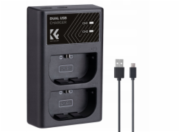 Kf Duální USB nabíječka pro LP-e6 N NH Canon Eos R5 R6 R 5d 90d 6d 7d 80d K&f / 8.0007