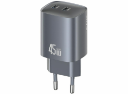 Usams Nabíječka CC305 T66 45W GaN 2xUSB-C, černá
