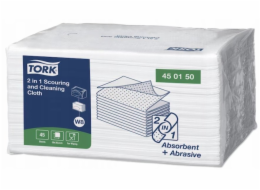 Tork – 2v1 opakovaně použitelné čisticí a drhnoucí utěrky, bílé, 45 kusů