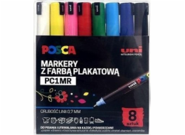 Uni Mitsubishi Pencil Plakátové fixy PC-1MR 8 barev POSCA UNI