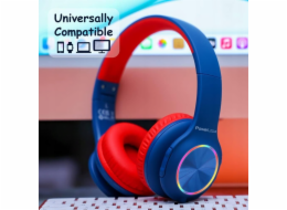 PowerLocus&nbsp;Dětská&nbsp;Bluetooth&nbsp;sluchátka&nbsp;PLED,&nbsp;modrá/červená