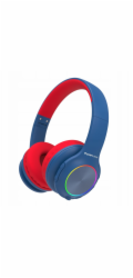 PowerLocus Dětská Bluetooth sluchátka PLED, modrá/červená