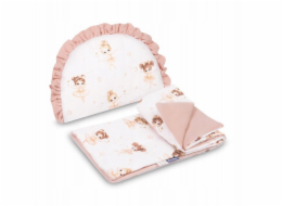 Sensillo KOČÁREK S MUSELÍNOVÝM KOČÁRKEM PRO BALETKY RŮŽOVÉ