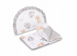 Sensillo Sada kočárku Teddy z mušelínu, šedá