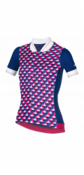 RH+ Dámský cyklistický dres zeroPreppy W FUCSIA/TMAVĚ MODRÁ/BÍLÁ - L