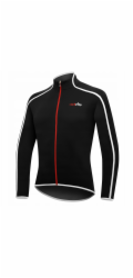 RH+ Cyklistický dres zeroPrime LS FZ ČERNOBÍLÝ - XL