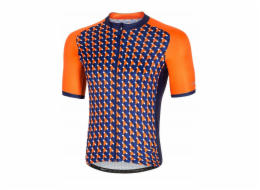 RH+ Cyklistický dres zeroPassion ORANŽOVÝ/TMAVĚ MODRÝ - XL