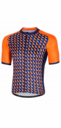 RH+ Cyklistický dres zeroPassion ORANŽOVÝ/TMAVĚ MODRÝ - XL