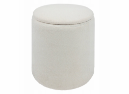 Atmosphera Kulatý bílý puf KAYDI boucle, O 35 cm