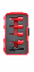 EXPERT 5 ks diamantových děrových pil; m14; 6 8 10 12 mm + adaptér m14/šestihran; max. 12000 ot./min [