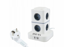 Bounn Přepěťová ochrana prodlužovací kabel, 11 zásuvek, 3xUSB, 1,5 m