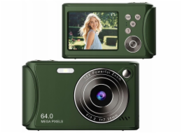 Xrec Fotografie digitálním fotoaparátem, videa 64MP, 4K/30fps, 18x zoom, Antishake/ Q18/zelená