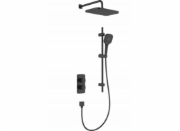KFA 5759-301-81 / / MALAGA / PODOMÍTEK SPRCHOVÁ SADA S TERMOSTATEM S POSUVNOU TYČÍ, ČERNÁ /
