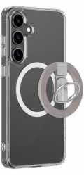 Amazingthing Pouzdro Minimal Mag s magnetickým kroužkem a magnetickým kroužkem pro Samsung Galaxy S25+ - průhledné