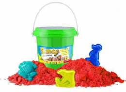 Lisciani Kinetický písek v kbelíku červený 1 kg