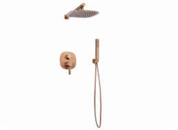 Invena Podomítková sprchová sada s hlavicí Glamour Rain, měděná BS-02-014-V