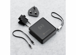 ForCell F-Energy 6v1 USB A + USB C PD 45W multifunkční nabíječka + 15000mAh powerbanka + 15W bezdrátové nabíjení černá